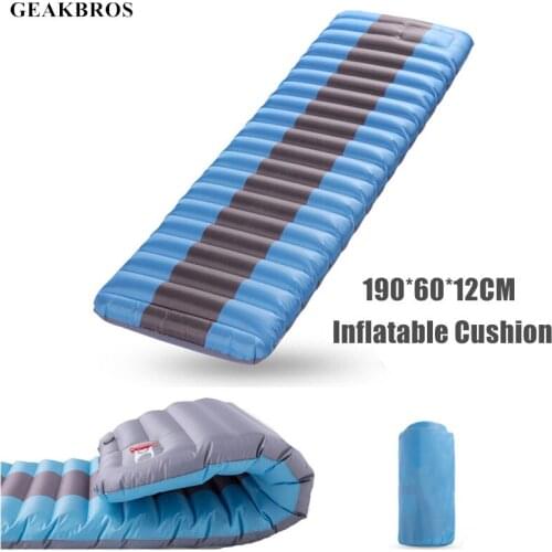 Thicken Camping Sleeping Pad Air Mattress Widen Inflatable Cushion Folding Hiking Beach Trekking Travel Picnic Tent Bed Mat