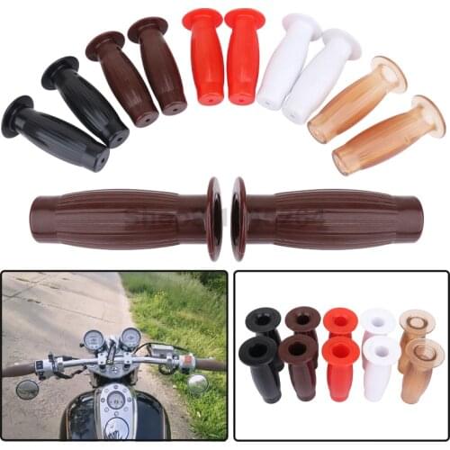 4 Colors Available Retro Brown Motocross Hand Grips Parts 22MM Rubber Motorbike Handle Grip For Honda Yamaha Kawasaki Suzuki