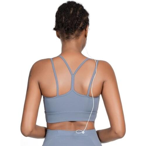 Women Yoga Bra Push Up Removable Cup Nylon Solid Stretch Racerback Workout Running Gym Sport Underwear Crop Tops For Fitness