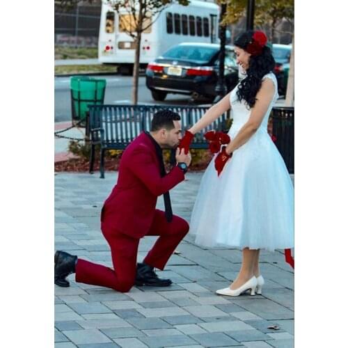 Womens Elegant Sheer Vintage Short Lace Wedding Dress Lace Wedding Gown A dress Lace prom dress