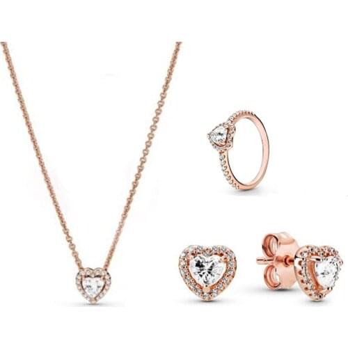 2020 Winter New Exquisite And Elegant Heart-shaped Necklace Set, Noble Luxurious Jewelry, Best Birthday Gift For Mother Wife