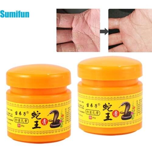 1pc Sumifun 25g Snake King Ointment Herbal Cream Hypoallergenic Ointment Hand Foot Eczema Itchy Skin Diseases Health Care