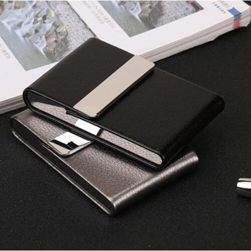 1PC Multi-functional Cigarette Case Business Card Box Name Card Holder Portable PU Leather Smoking Cases Cigarette Accessories