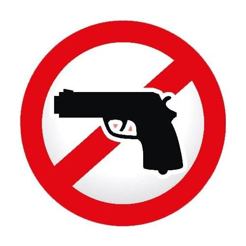 13cm*13cm Creative Warning No Gun Colorful Car Stickers Pvc High Quality Fashion Auto Body Waterproof Decorative Decals