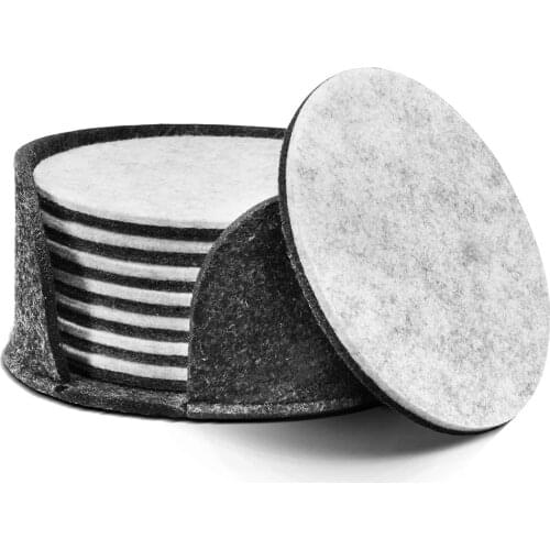 8pcs/set Felt Coaster Cup Mat Pad Storage Box Bowl Mug Drink Coasters Round Cup Mat Pad Protect Tool With Holder Table Placemats