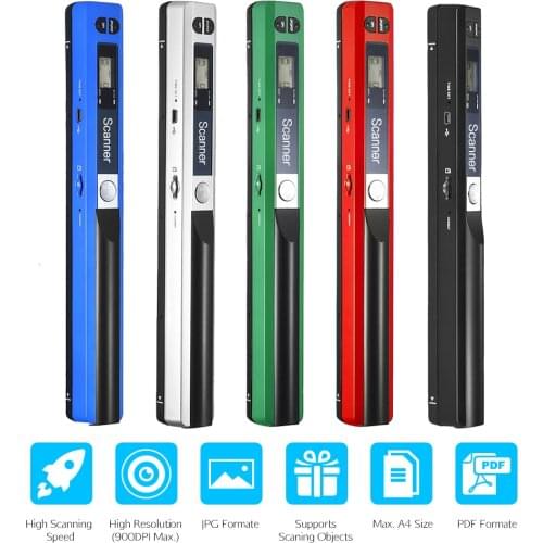A4 Scaner Portable Mini document Scanner JPG/PDF Format Document Image Iscan Handheld Scanner A4 Book Text Scanner LCD Display
