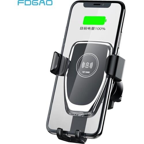 FDGAO 10W Qi Wireless Car Charger Mount Phone Holder For iPhone 11 Pro XS Max XR X 8 Gravity Fast Charging for Samsung S10 S9 S8