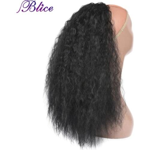Blice Synthetic 20-24 inch Kinky Curly Ponytail Heat Resistant Hair Extensions With Two Plastic Combs All Colors Available