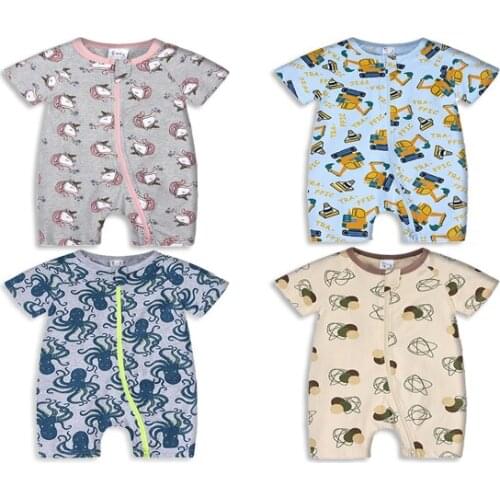 Summer New Short Sleeve Baby Boys Girls Romper Cartoon Foal Cotton Clothing Newborn Clothes Infant Jumpsuit Pajamas Outfits 2021