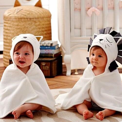 Hooded Cat Modeling Baby Bathrobe Cartoon Baby Spa Towel Character Kids Bath Robe Infant Beach Towels New