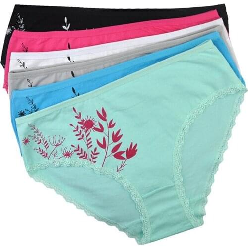 Jian Peng cotton briefs sexy underwear women solid lace Plus Size panties Ladies briefs plus size women briefs underwear