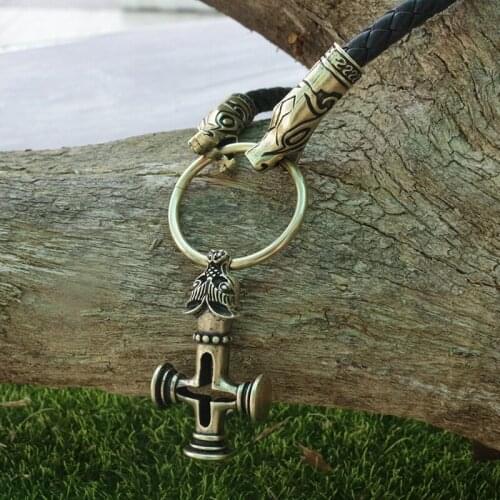 Lansies 1pcs VIKING hammer pendant men necklace Viking longboats Drakkar norse jewelry