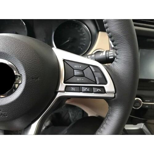 For Nissan Qashqai J11 2016 2017 2018 2019 ABS Matte Steering Wheel Button Cover Trim \Car Stickers Carbon fiber accessories