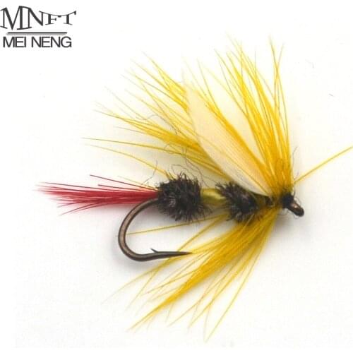 MNFT 10PCS 10 # Yellow Color White Wing Royal Wulff Coachman Fly Bass Trout Perch Fly Fishing Flies