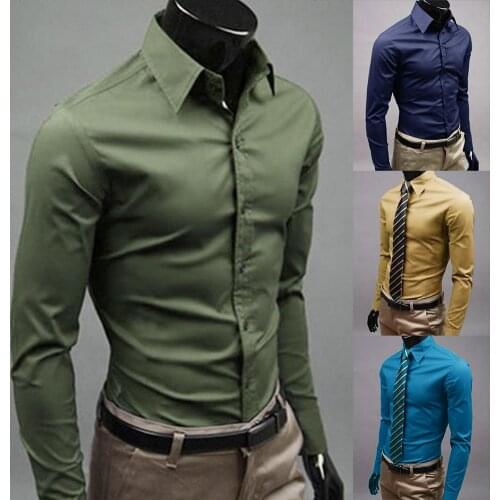 Men Blazer Tops 2020 Winter New Fashion Men Solid Color Business Long Sleeve Men Button Turn Down Collar Top Polyester Blazers