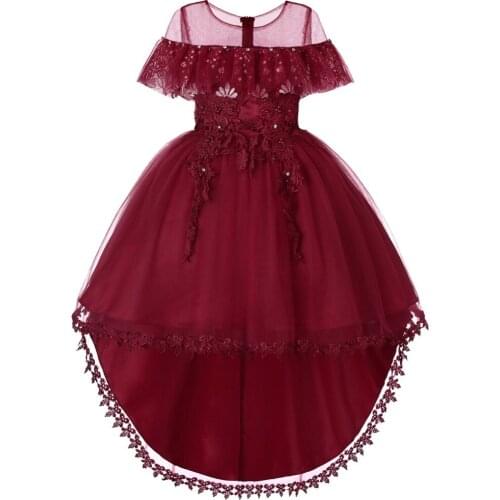 New Summer Girls Dress New Year Clothes Wedding flower girl dress flower lace princess dress For Girls Baby girls clothes