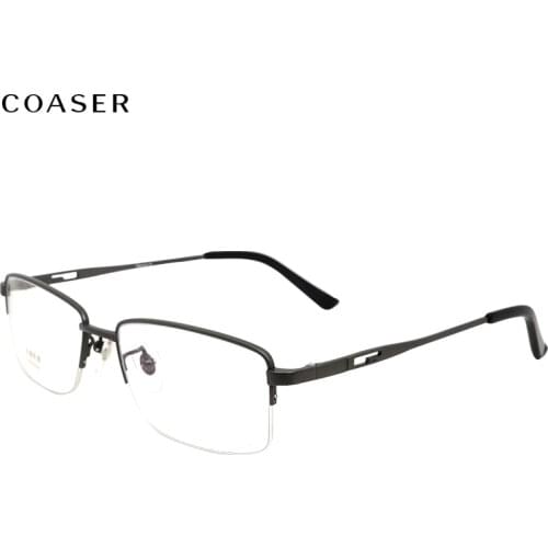 Titanium Computer Glasses Frame Men Eyeglasses Myopia Optical Prescription Reading Eyewear Wide Square Spectacles Clear Eye Lens
