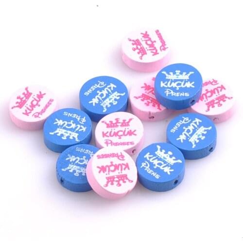 Mixed Prince & Princess painted Round Wooden Spacer Beads For Jewelry making 20mm 20pcs MT0772X