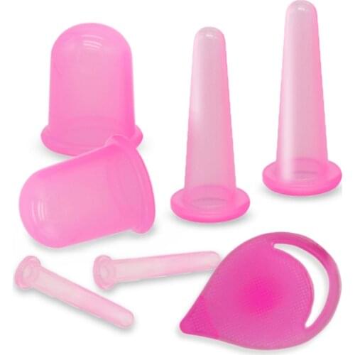 Silicone Facial Massage Cupping Set Vacuum Body Massager Cup Ventouse Anti Cellulite Therapy Face Suction Cups Kit