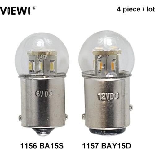 4 pieces led bulbs car auto truck Reverse Turning Signal lights 1156 1157 BA15S BAY15D 1.5W 6V 12V 24V 48 volt Rear Tail lamp