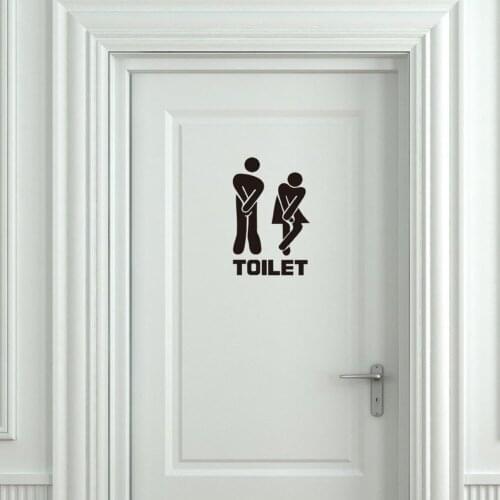Toilet Seat Entrance Sign Wall Sticker Vinyl Art Removable Bathroom Decals Decor S