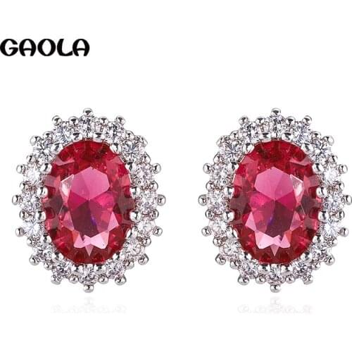 GAOLA Advanced Multicolor Oval Woman Earrings Simple Small Earrings Ladies Girls Party Birthday Gift E3607