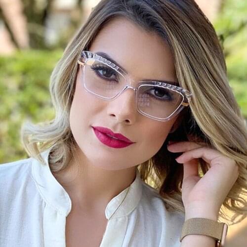 Vintage Metal Glasses Frame Women Anti Blue Light Blocking Square Eyeglasses Retro Transparent Womens Glasses for Computer 2020