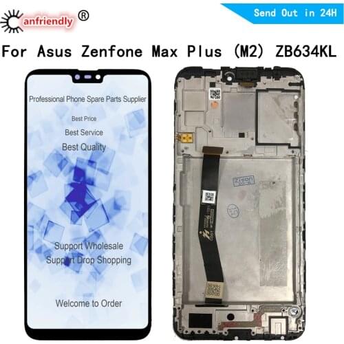 For ASUS Zenfone Max plus M2 ZB634KL A001D LCD display Touch panel Screen sensor monitor Digitizer with frame assembly ZB634KL