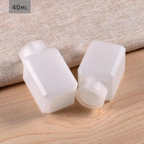 20PCS of 40ML Square Plastic Bottle High Quality Refillable Storage Container for Shampoo Liquid Lotion