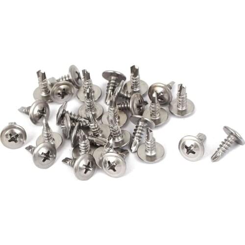 30pcs M4.2x13mm Round Phillips Head Self Drilling Screws