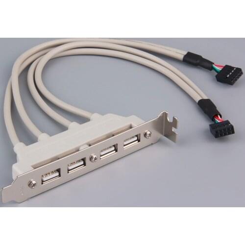 4-Port USB2.0 Motherboard Rear Panel Expansion Bracket Host Adapter New