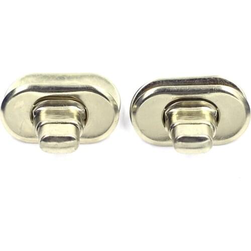 5 Sets Silver Tone Oval Garment Turn Locks Twist Switch Clasps Buckles Closure Handbag Replacement Hardware Parts 37x21x30mm