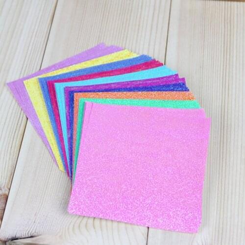 50Pcs/Set Handwork Colorful Papers Square Origami Paper Single Side Shining Scrapbook Paper For Kids Handmade DIY Craft Supplies