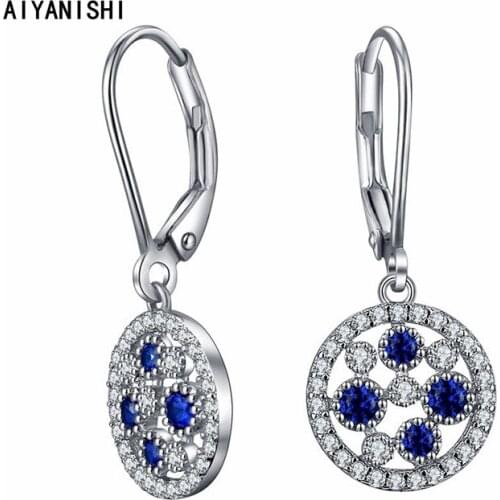 AIYANISHI 925 Sterling Silver Dangle Earrings Round Hallow Earrings Wedding Engagement Silver Chandelier Drop Earrings Gifts