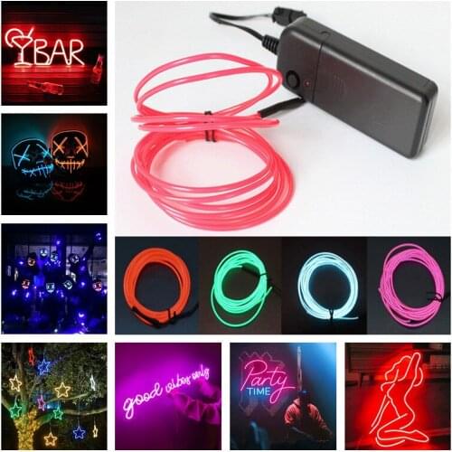 Car EL Wire Led Strip Atmosphere Light for DIY Flexible AUTO Interior Lamp Party Decoration Lights Neon Strips for Bar Home Room