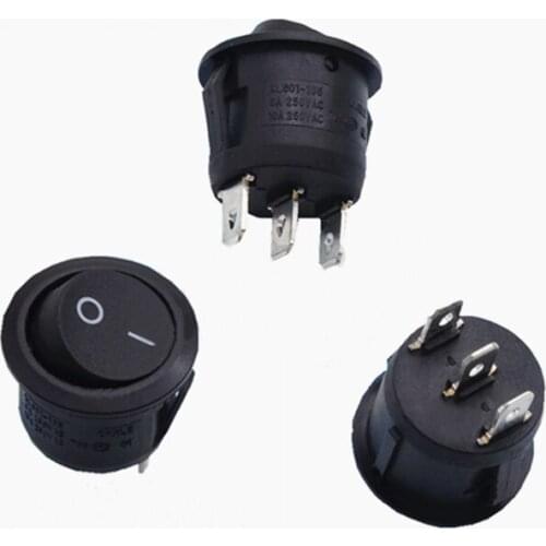 Free shipping 10PCS /LOT KCD1-201 three-two round rocker switch 6A250V 20MM