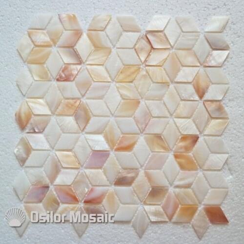 Free shipping rhombus pattern 100% Chinese freshwater shell mother of pearl mosaic tile for interior house decoration wall tile