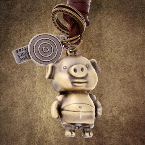 Cartoon Vintage Animal Pig Keychain Keyring Charm Zodiac-Pigs Key Car Hanging Bag Pendent Hook Key Chain