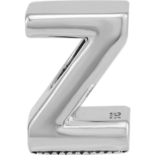 100% 925 Sterling Silver Letter Z Alphabet Charms Fit Pandora Bracelets letterkralen Beads for Jewelry Making Wholesale pulsera