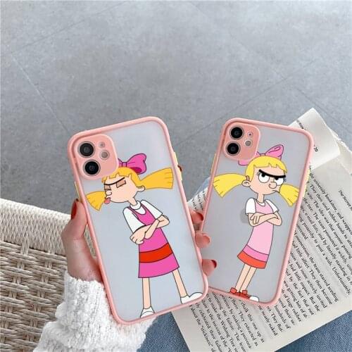 Hey Arnold Helga cute funny cartoon Phone Cases matte transparent For iphone 7 8 11 12 plus mini x xs xr pro max cover