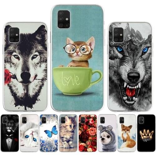 TPU Case For Samsung A51 Cases Silicon Animal Floral Bumper Samsung A71 A21S A12 A20e A11 A50 A70 A40 A30 A31A41 A20s A01 Covers