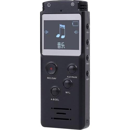 Digital Voice Recorder 8GB 16GB with Earphone Jack Speaker Support External Mic Free Drive for Interview Meeting Recording Sound