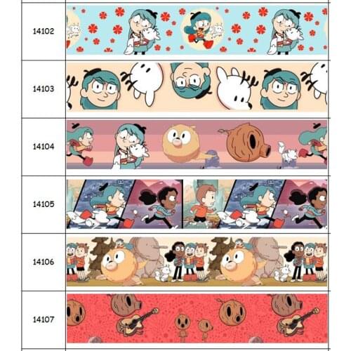 DHK 50yards Flowers Hi Printed Grosgrain Ribbon Accessory Hairbow Headwear Decoration DIY Wholesale OEM S1513