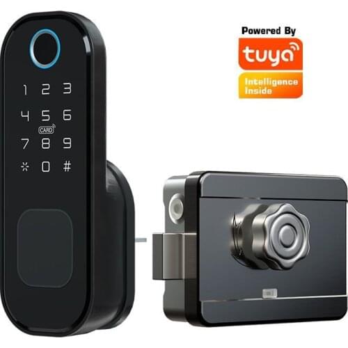 Tuya Security Waterproof Wifi Fingerprint Lock IC Card Digital Smart Door Lock Electronic Password Lock For Home and Hotel