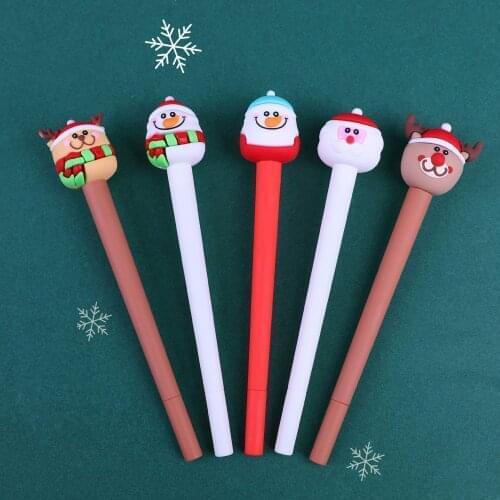 Christmas Theme Santa Claus Series 36Pcs/Set Gel Pen Kawaii Ink Pen 0.5mm Black Office School Stationery Supplies Christmas Gift