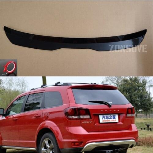 Use For Dodge Jcuv Journey 2016--2020 Year Roof Spoiler Carbon Fiber Look Accessories Body Kit Factory Style