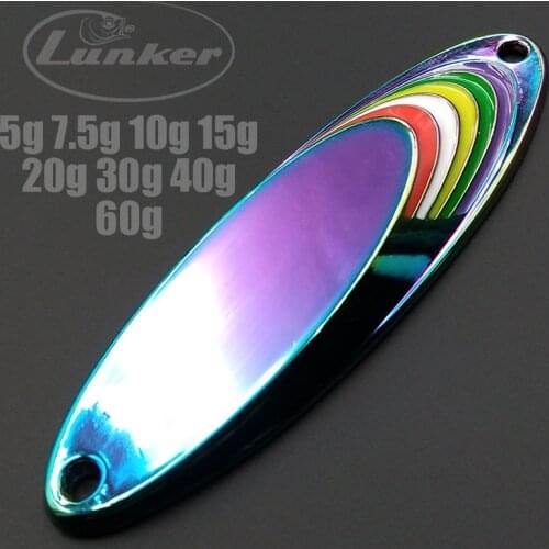 Lunker Casting Spoon 7.5g 10g 15g 20g 30g 40g 60g Fishing Hard Bait Lures Zinc Alloy Plating Freshwater Bass Pike Trout