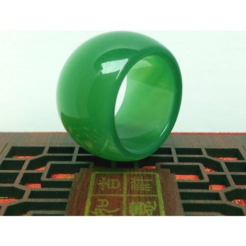 Natural green jade agate rings jewelry gemstone band ring jade stones for men jewellery rings luxury jewellery mens ring
