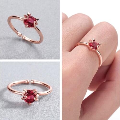 Kinitial Crystal Cat Adjustable Rings for Women bague Anel Ring Party Jewelry Romantic Animal CZ Heart Wedding Rings Bijoux