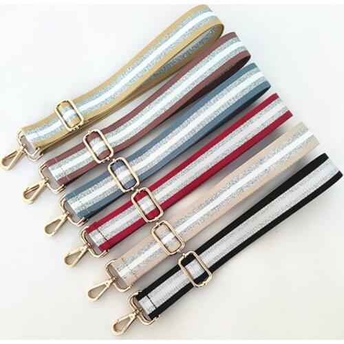 Contrasting Bright Line Stripe Bag Strap Women Shoulder Bag Belt Adjustable Wide Strap Bag Parts Female Messenger Bag Handle